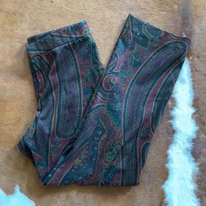 Retro Patterned Women Trouser Pants